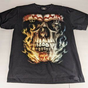 ROCK CHANG Horror Skull Face Metal Punk Black